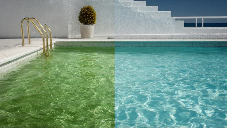 Pool Service Near Me — Finding the Best Pool Service in North Texas - mustard algae, pool pollen vs algae, pollen in pool, yellow algae in pool,pool dust on floor - black algae in pool, black pool algae, black spots in pool, algae on pool plaster, pool algae treatment