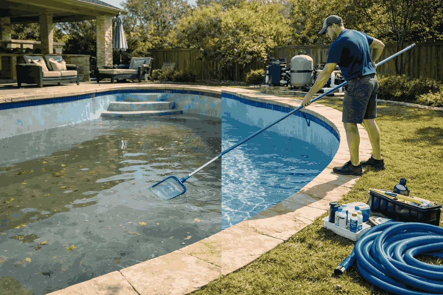 one time pool cleaning cost
one time pool service