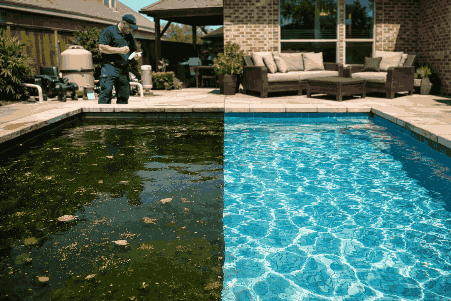 green pool recovery, green to clean