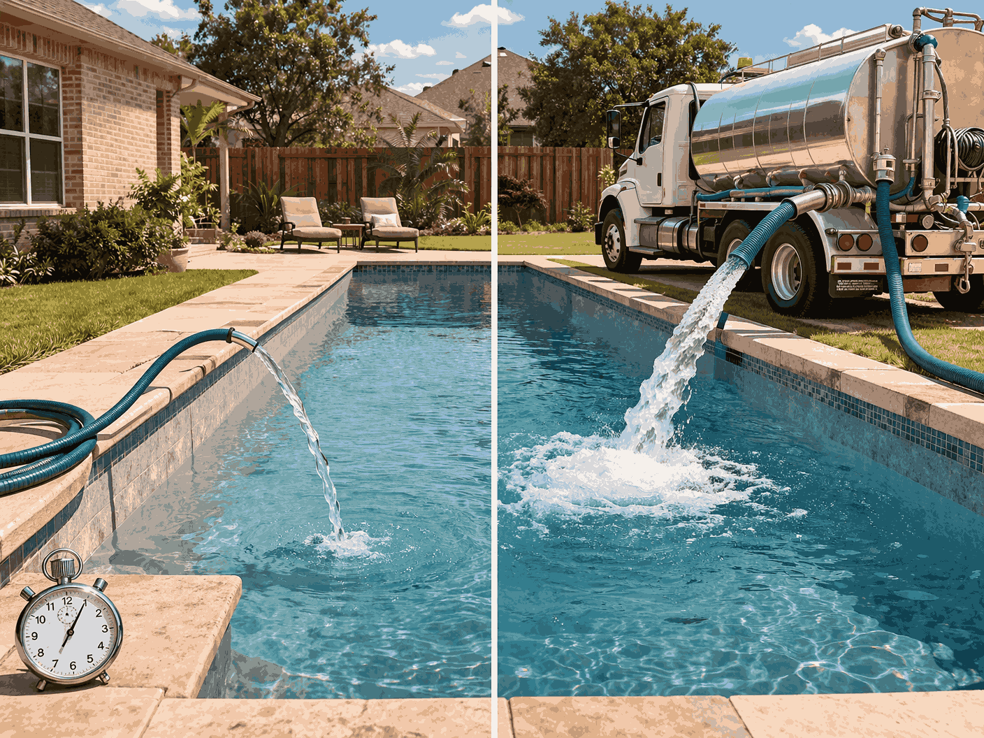 pool water fill service pool water delivery DFW water truck for pool