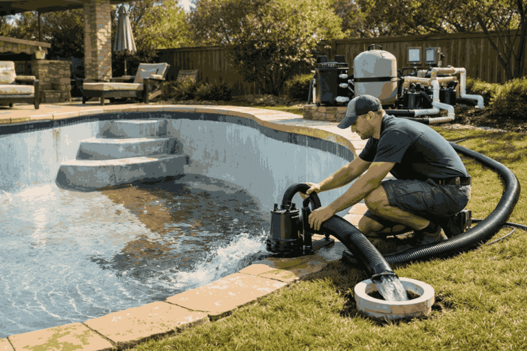 pool drain and clean