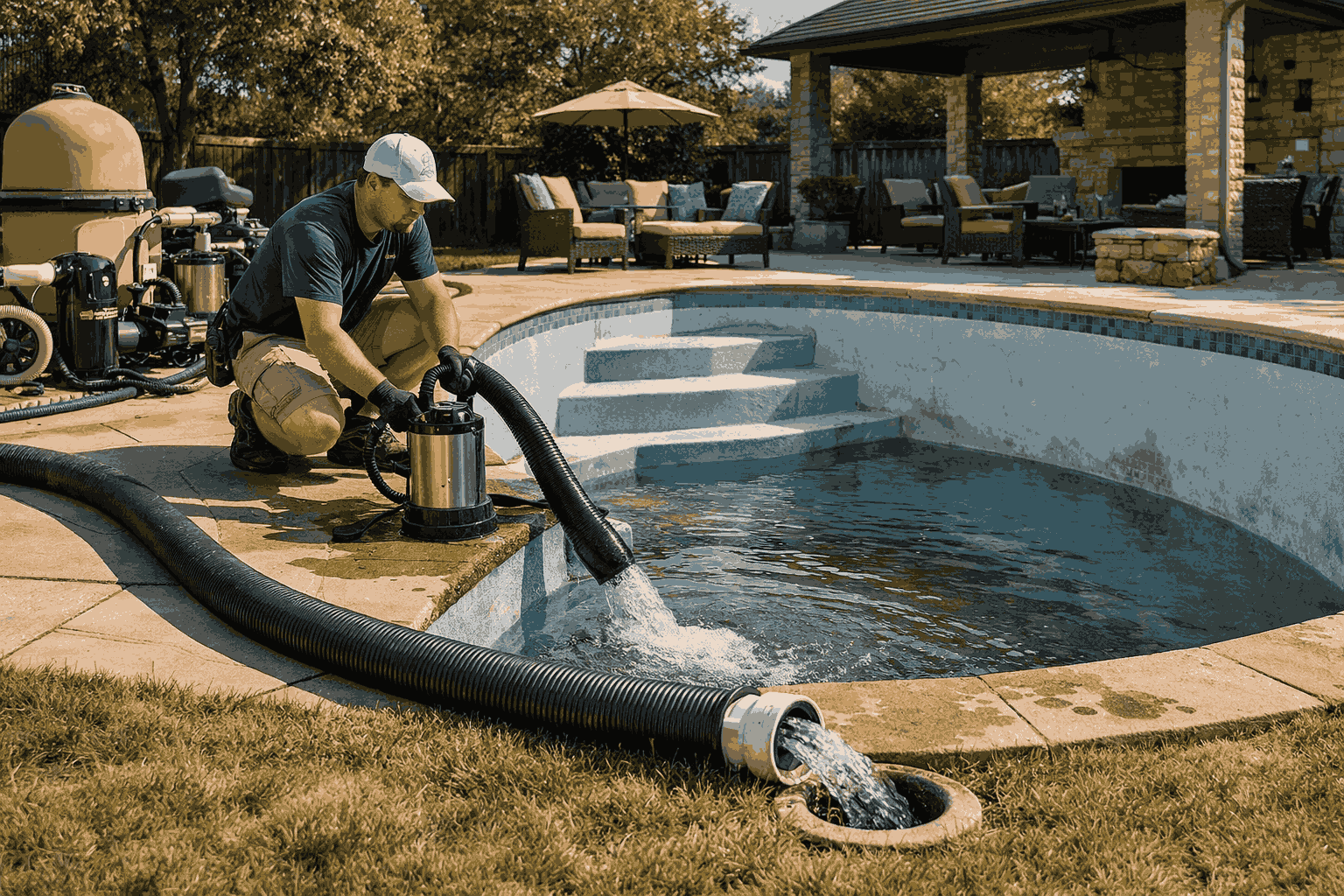 pool drain and clean