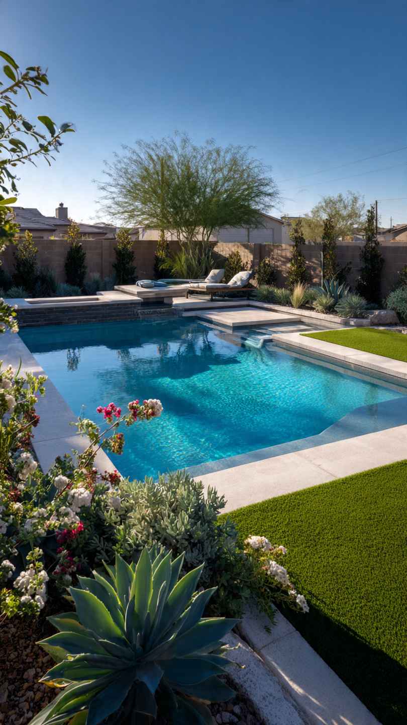 landscaping around pool
best plants around pool Texas
pool landscaping DFW