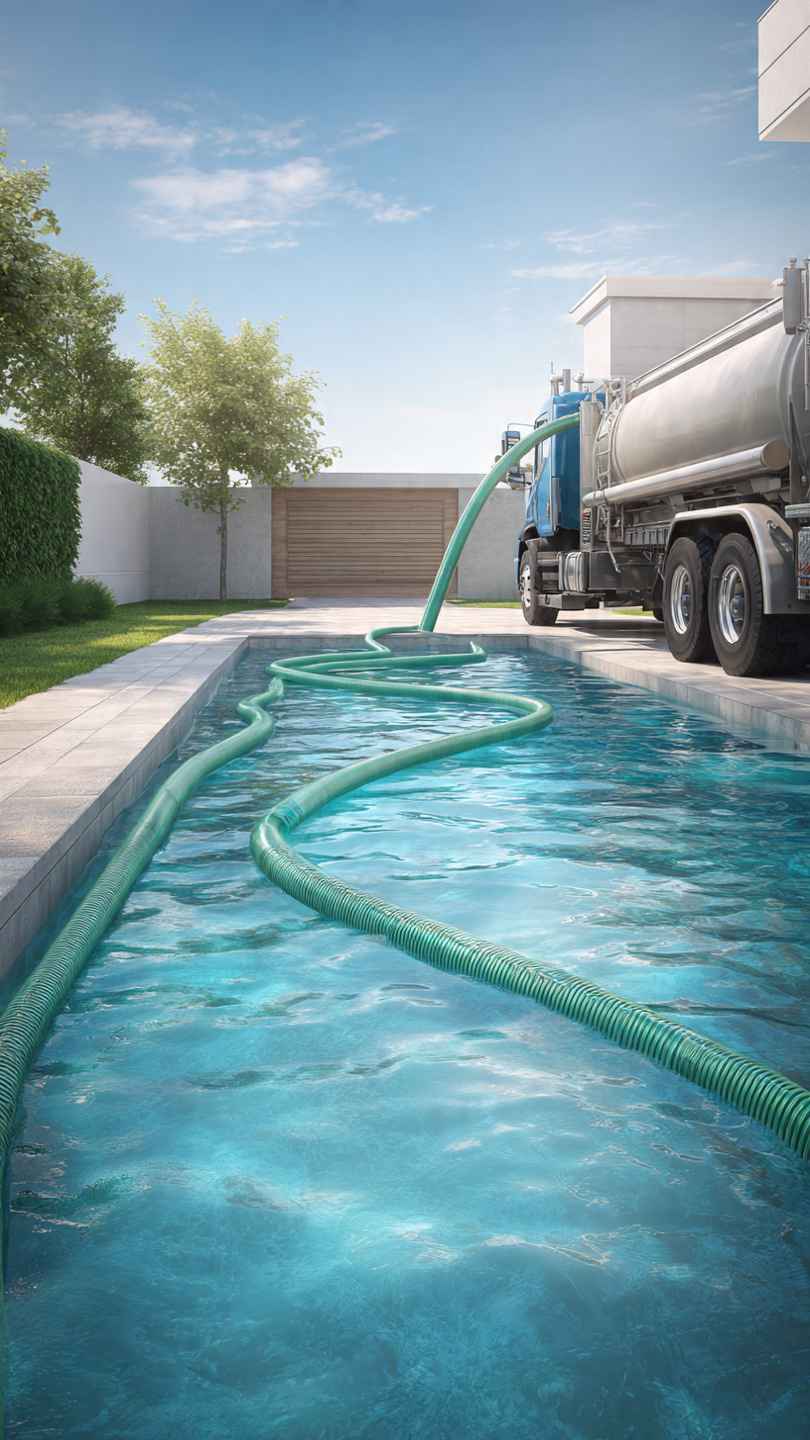 pool water fill service pool water delivery DFW water truck for pool