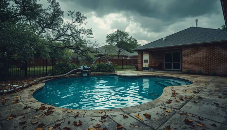pool after a storm pool maintenance after storm pool care after heavy rain Texas