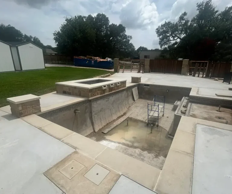 cost to build a pool in DFW new pool cost North Texas - pool waterline scum, scum line, waterline ring pool, oily pool water, sunscreen in pool water