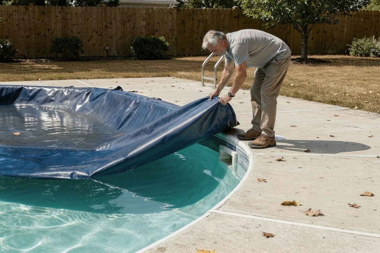 pool opening after a winter storm, reopen pool after freeze, pool startup after freeze, pool equipment inspection after storm, post-freeze pool checklist