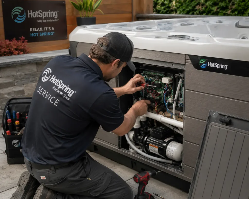 Hot Spring Spa Repair Dallas-Fort Worth | Same-Day Service | Poolburg - hot tub control panel repair, spa control panel replacement, hot tub panel not working, hot tub buttons not responding, spa display error - hot tub heater repair, spa heater repair, hot tub not heating, hot tub heater not working, spa heater element replacement