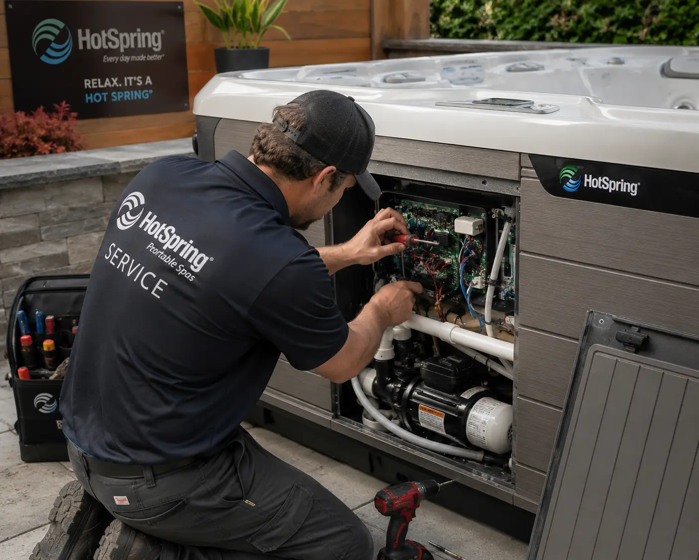 Hot Spring Spa Repair Dallas-Fort Worth | Same-Day Service | Poolburg - hot tub control panel repair, spa control panel replacement, hot tub panel not working, hot tub buttons not responding, spa display error - hot tub heater repair, spa heater repair, hot tub not heating, hot tub heater not working, spa heater element replacement - swim spa repair, swim spa technician near me, swim spa pump repair, swim spa heater repair, swim spa control repair