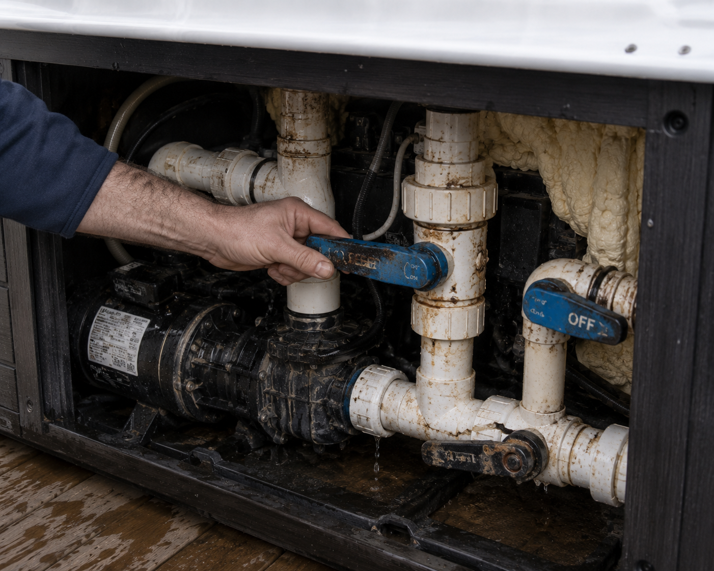 Hot tub stuck and failed valves repair services in Dallas Texdas - hot tub control panel repair, spa control panel replacement, hot tub panel not working, hot tub buttons not responding, spa display error