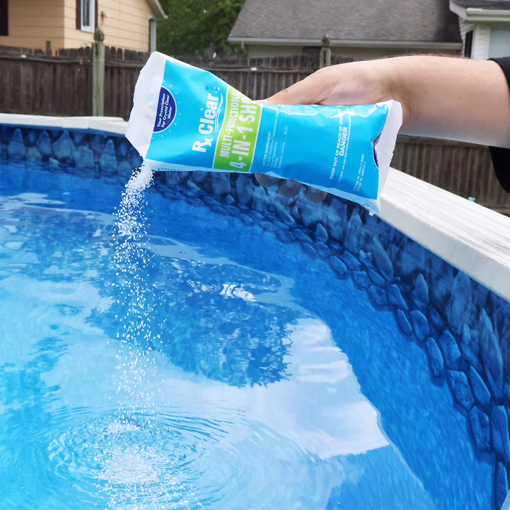 how often to shock a pool, pool shock schedule, when to shock a pool, how often should I shock my pool - kill algae in pool, how to kill pool algae, pool algae treatment, green pool fix, best chemical for algae - pool winterizing, winterize pool, closing pool steps, pool antifreeze, how to winterize pool