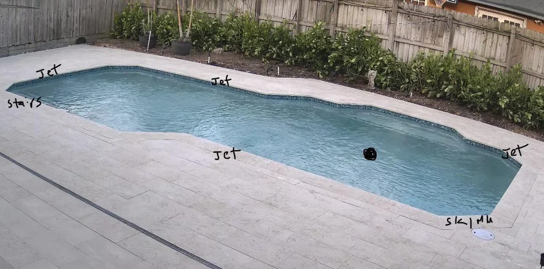 pool return jet direction, where to point pool return jets, pool circulation pattern, weak pool return jets, pool dead spots