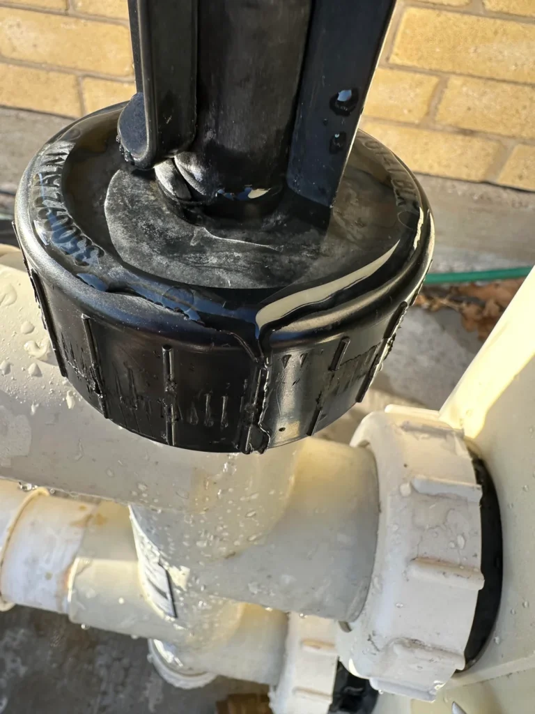 pool multiport valve leaking, multiport valve leak, pool filter valve leaking, pool backwash valve leaking, sand filter valve repair