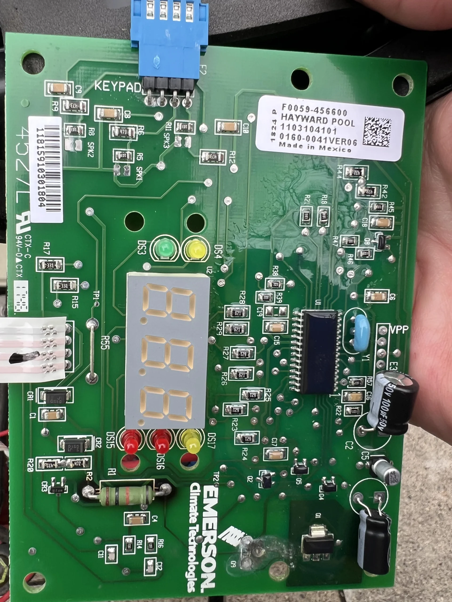 pool heater control board failure, pool heater control board, pool heater display not working, pool heater won’t turn on, pool heater error codes